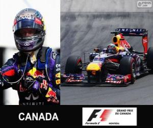 Puzzle Sebastian Vettel γιορτάζει τη νίκη του στο Grand Prix του Καναδά το 2013